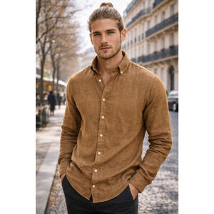 Stitch Note 100% Linen Button Down Shirt Old Money Heritage Classic Coastal M